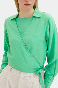 Thumbnail for Tom Tailor - Cropped Wrap Blouse