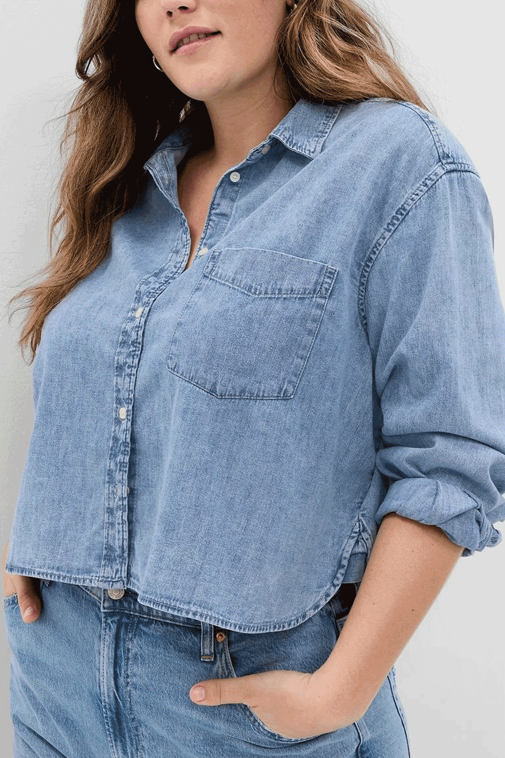 Gap - Denim Crop Shirt