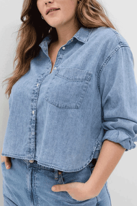 Thumbnail for Gap - Denim Crop Shirt