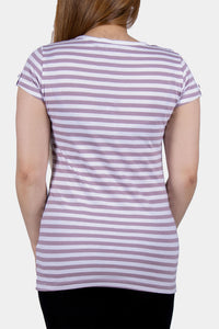 Thumbnail for Bianco Nero - Women's V-neck Shirt Stripe Pattern