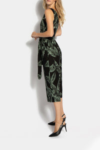 Thumbnail for Tom Tailor - Sleeveless Printed Linen Jumpsuit Ecru Tropical Leaves Design