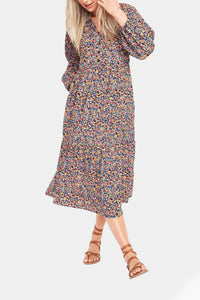 Thumbnail for Old Navy - Printed Button-Front All-Day Midi Swing Dress