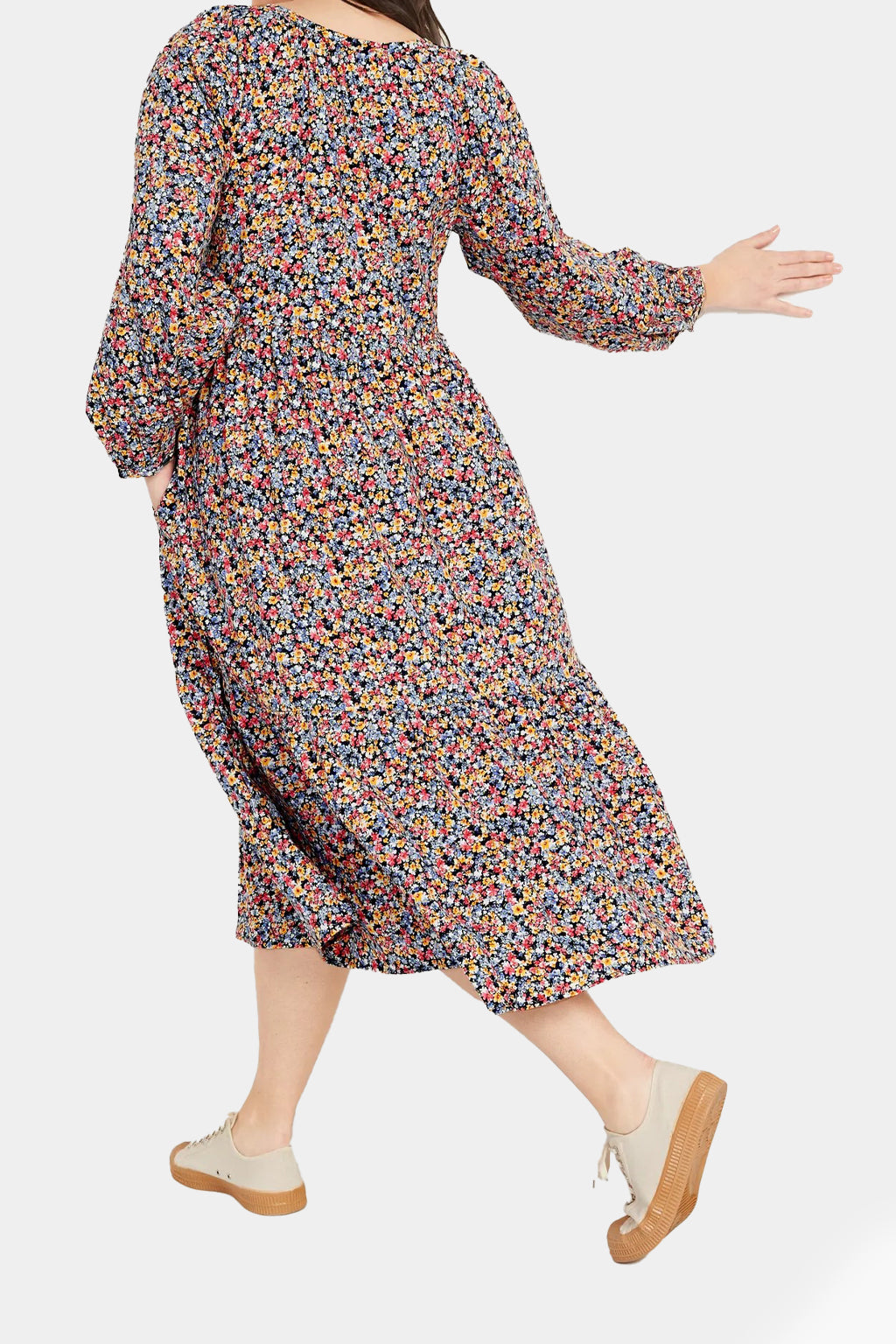 Old Navy - Printed Button-Front All-Day Midi Swing Dress