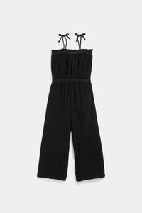 Thumbnail for Old Navy - Double-weave Smocked Shoulder-tie Jumpsuit for Girls