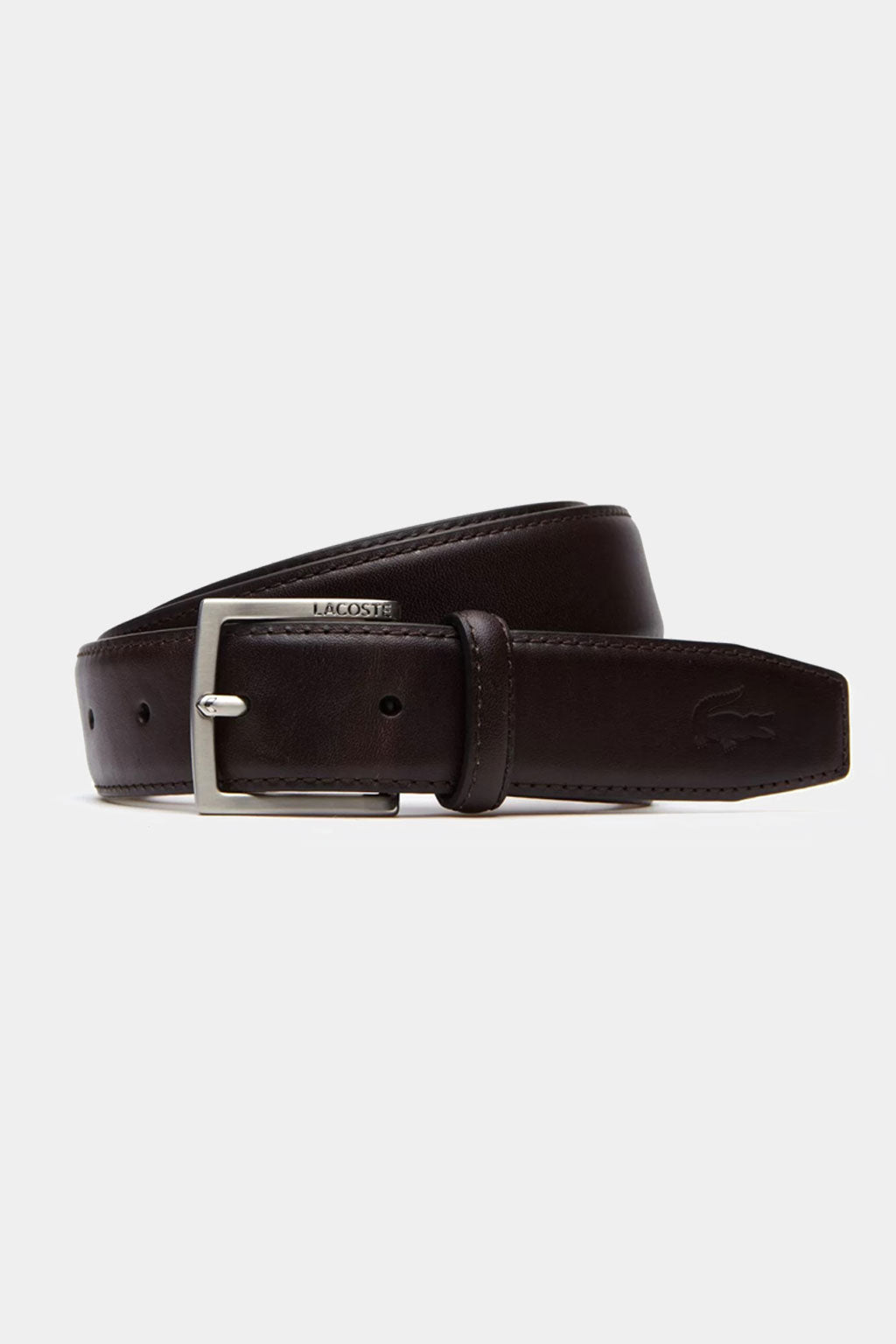 Lacoste - Engraved Tongue Buckle Leather Belt